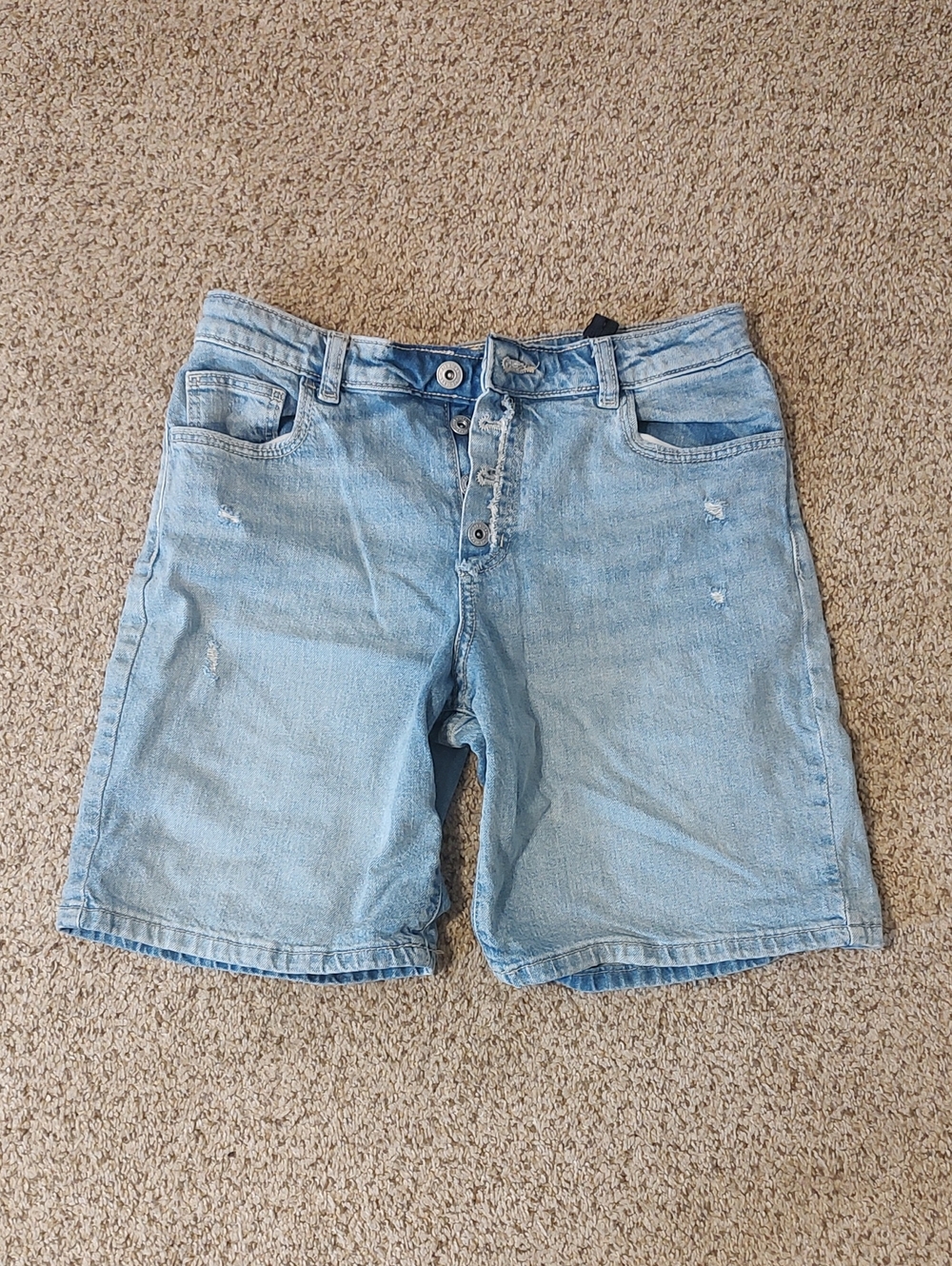 art class Light Blue Denim Button-Fly Shorts